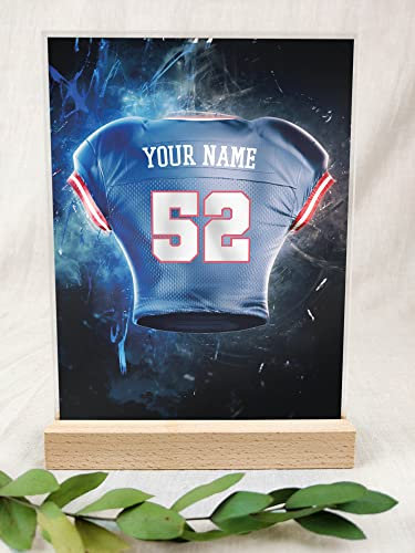 New York Fanartikel Acryl Tafel - Personalisiertes Geschenk, Football, American Football, Geschenke Jungen, Fanartikel, Fanartikel Kinder, Fan Geschenke, New York Trikot für New York-Fans