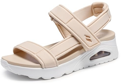 Skechers Sandali UNO SUMMER STAND2 Donna, Nylon naturale, 37 EU