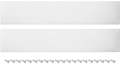 sourcing map 2 Plaques de Protection de Porte, 6 X 30 Pouces, en Aluminium, pour Porte D'Entrée Extérieure Ou Porte Arrière, Évite Les Coups de Pied, Couleur Argent