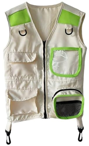 Gilet Esploratore per Esterni Gilet Carico per Bambini Costume Campeggio Gilet Pesca Gilet Viaggio Senza Maniche Gilet per Ragazzi E Ragazze