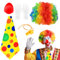 Cheloveer 5PCS Clown Kostüm, Kinder Clown Accessoires Set Herren Mit Perücke Nase Krawatte Handschuhen Und Pfeifen, Zubehör Karneval Kostüme
