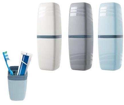 Porta Spazzolino,3 PCS Spazzolino Viaggio,Coprispazzolino Portatile Multifunzione,Portaspazzolino,Scatola Portaoggetti da Viaggio Antipolvere per Custodia da Viaggios,Campeggio o uso Quotidiano