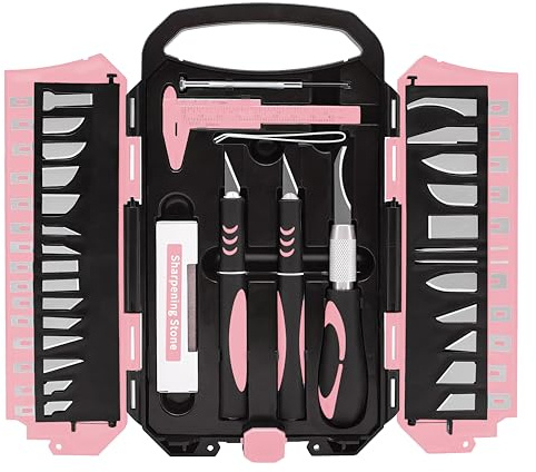 MANUFORE Skalpell Set mit Bastelmesser und Präzisionsmesser，Rosa