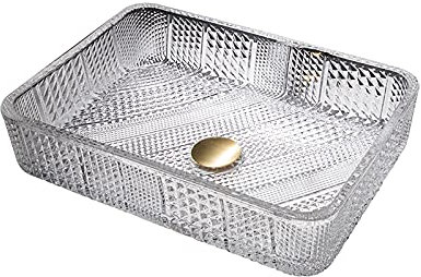 PUFAHAU Combinación de Lavabo de baño con desagüe, Lavabo de encimera de Vidrio Transparente para tocador.
