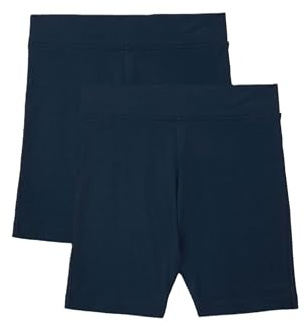 Marks & Spencer Pack de 2 Pantalones Cortos de Ciclista Escolares de algodón para Chicas (2-16 años) Mezcla De Azul Marino Niñas 13-14 años