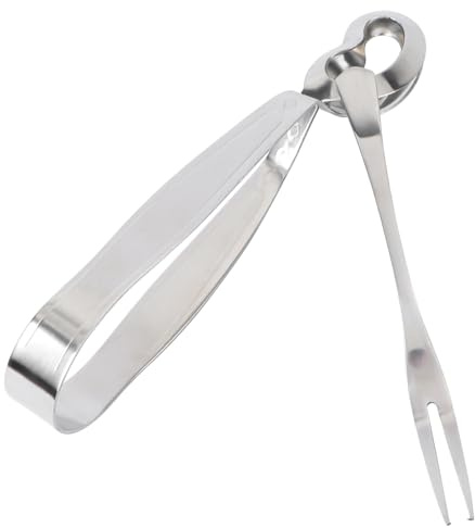 TOYANDONA Fourchettes et Pinces à Escargots Inox Lot de 2 Set de Adaptés à la la Cuisine Barbecue Présentation Variée Résistants à L'Usure pour Fruits de Mer Œufs Usage Domestique ou Professionnel