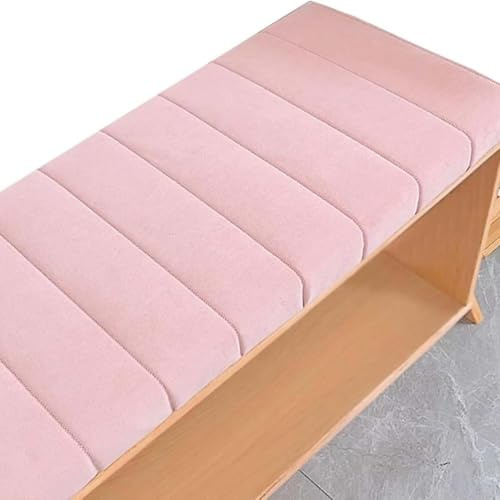 Generico Cuscino per Panca da Esterno/Interno - Lavabile Rimovibile, Cuscino per Panca da Giardino, 2/3 Posti Cuscini in Velluto Teddy per Panche, per Panche da Finestra,Rosa,90x50x4cm