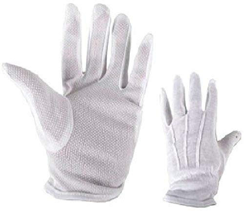 10 Paar GL2 Premium rutschfeste Arbeitshandschuhe Weiß 100% Baumwolle Handschuhe – Größe Medium dehnbar – Medium Gewicht