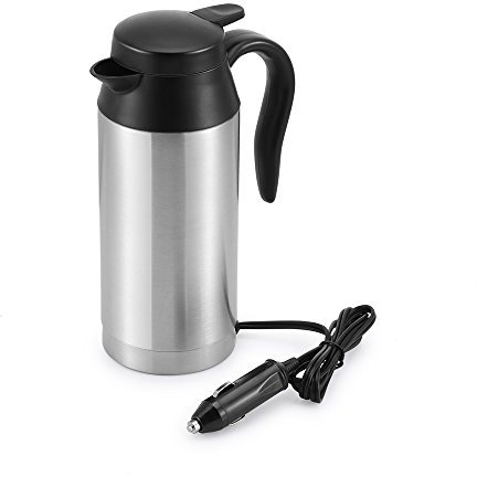Hangrow Stainless Steel Travel Kettle 750 ml Cigarette Lighter Car Heater Quick Cooking for Long Distance Traffic Trip Camping Outdoor