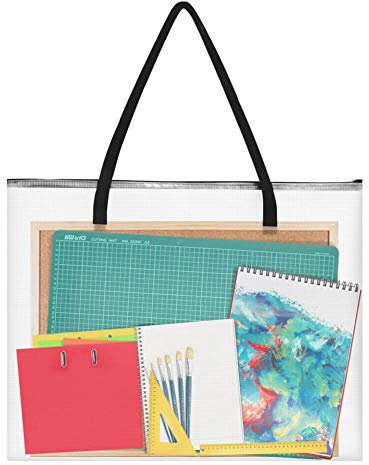 ZKOO 20x26 Inches Art Portfolio Case, Mesh Folder Poster Storage Bag, Black