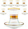 BAYKUL Vintage handgemachte türkische Teegläser Tassen und Untertassen Set von 6, 12 Stück für Party Erwachsene mit Griff Gold Fancy Kettles Teekannen Servieren Trinken Geschenk Tablett Küche
