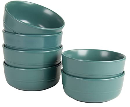 Double Line 6.25/24 oz Cereal Bowl, Set of 6, Emerald Green