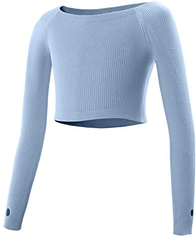 SEAUR Giacca da Ballerina per Ragazze a Manica Lunga Avvolgente per Danza Balletto Ginnastica Yoga Maglia da Danza Top Bolero - 98-165cm - 2-15 Anni, B-azzurro, M