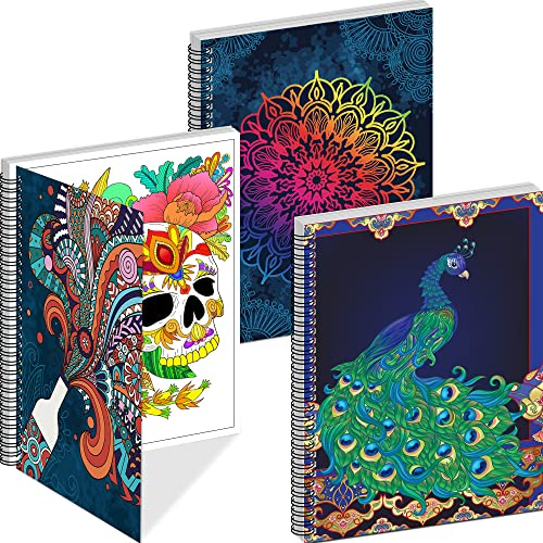 Kalysky 3 Libro Colorear Adultos, A4 Libros para Colorear Adultos con Mandalas Flor Animal y Otro Tema, Aliviar El Estrés y Relajarse Regalo para Mujeres