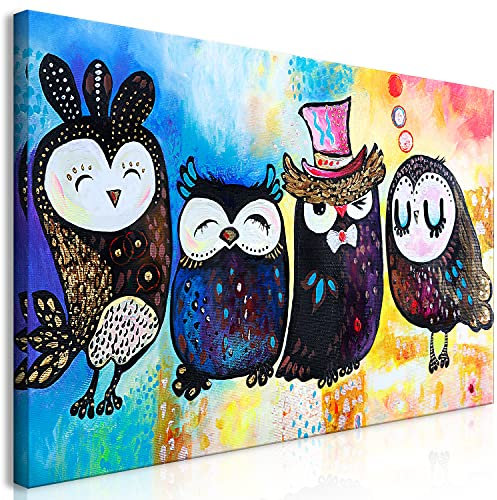murando - Akustikbild Eulen 120x60 cm Bilder Akustikschaum Hochleistungsschallabsorber Schallschutz Leinwand 1 tlg Wandbild Raumakustik Schalldämmung - Abstrakt g-A-0183-b-a
