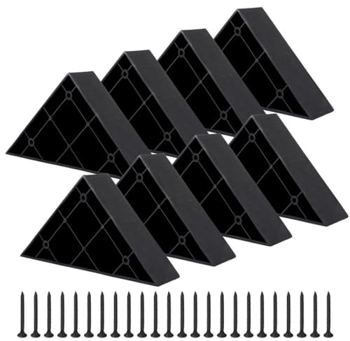 Homaisson 8 Pcs Couch Legs Replacement Plastic Triangle Corner Sofa Legs Black Couch Legs with Screws Chair Sofa Couch Feet Replacement Furniture Legs, 5.71×5.71×1.6