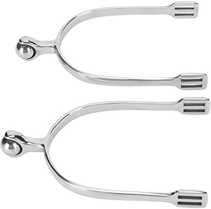 SYH&AQYE Rollersporen, Head Horse Sporen, Englischer Sporen aus Edelstahl, Leichte Politur für Reitstiefel, Männer, Frauen, Reiter, Horsemanship Liebhaber