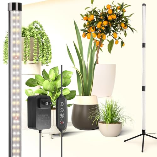ZEBRAMOL Lampe De Croissance Pour Plantes 42W LumièRe Pour Plantes à Spectre Complet Avec Trépied Sol, Lampe Horticole Lamp VéGéTale Peut ÊTre Ajusté Pour Les Grandes Plantes Ou Les Graines(162 LEDs)