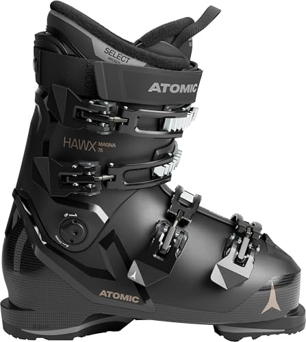 ATOMIC HAWX Magna 75 W Skischuhe in Schwarz/Gold - Größe 39/40 - Breite Ski-Boots mit 102 mm Passform & 75er-Flex - Hochwertige Ski-Schuhe mit Prolite-Konstruktion