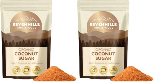 Sevenhills Wholefoods Organic Coconut Sugar 4kg, from Coconut Nectar Blossom - Low GI Brown Sugar, for Drinks, Desserts & Baking (Pack of 2)