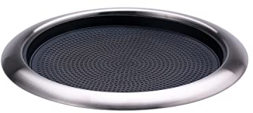 Service Ideas TR119RI Tray with Removable Insert, 9 Round, Stainless Steel, Brushed