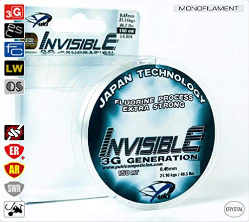 NYLON YUKI INVISIBLE TRANSPARENT 0.16MM 3,31 kg 300 MT