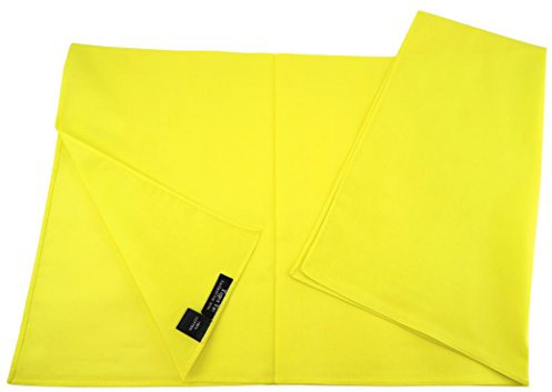 TigerTie Damen Nickituch Halstuch in zitronengelb einfarbig Uni - Tuchgröße 60 x 60 cm - 100% Baumwolle