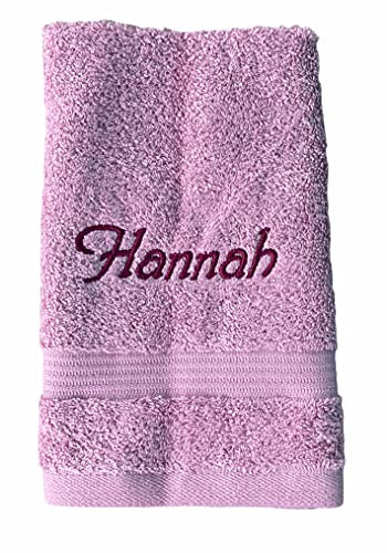 Krings Fashion Gästehandtuch 30 x 50 cm - Namen nach Wunsch individuell anpassbar - Hochwertig Bestickt - 100% Baumwolle-Farbe Altrosa-Stickfarbe wählbar