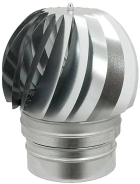 Briconess.com Fumaiolo comignolo Girevole zincato Base Tonda con Attacco Femmina - 20cm