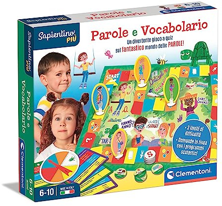 Clementoni - 16595 - Sapientino Più - Parole e Vocabolario - Gioco Educativo 6 Anni Per Sviluppare Lessico, Gioco da Tavolo sulle Parole, Apprendere Nuove Parole, Made in Italy
