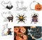 7 Stück Halloween Ausstechformen Set Halloween Cookie Cutters Edelstahl Keksausstecher zum Backen Totenkopf, Fledermaus, Kürbis, Hexe, Spinne, Jagdhütte, schwarzer Katze
