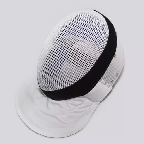 FSADYANG Fechtmasken 900N,Fechthelm,Profi Fechthelm,Degenmaske,Helm,Fechtanzug,Fechttrainingszubehör Gesichtsschutz(White,Large)