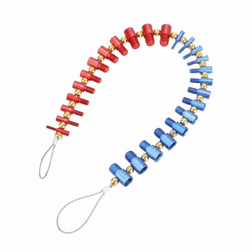 Comprobador de roscas de tuercas y pernos, comprobador de roscas desmontable en pulgadas, identificador de rosca macho hembra métrico, 26 tamaños, calibre de tuercas y pernos para