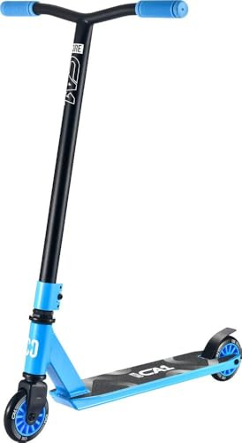 CORE CA1 Monopattino acrobatico per principianti, per bambini dai 6 ai 12 anni, con rotazione a 360°, con ruote da 110 mm, monopattino professionale per adolescenti e bambini, blu