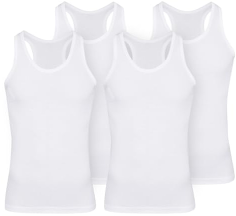 4-pack klassiska herrskjortor | män bomull armhåla-skjorta linne