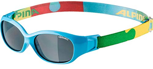 ALPINA Unisex - Bambini, FLEXXY KIDS Occhiali da sole, cyan-puzzle gloss, One Size
