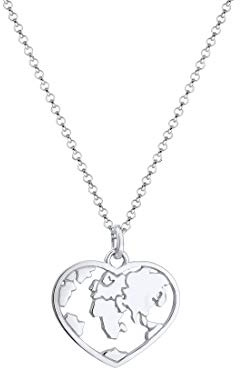 Elli Collana da Donna Cuore Globo pisello tendenza in 925 Argento