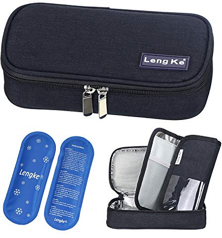 YOUSHARES Estuche de Viaje de Insulina - Bolsa de Viaje con Enfriador de Medicamentos Aislado (Negro)