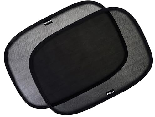 Enovoe Car Window Shade for Baby - (2 Pack) - Medium - 19 x 12 - Cling Car Sun Shade for Windows - Sun, Glare and UV Rays Protection for Your Child - Car Window Shades for Side Window