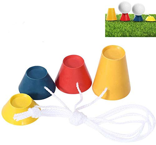 FINGER TEN Golf Tees Winter Rubber Plastic with Different Heights 4 Pcs or 8 Pcs, Multicolor Golf Rubber Tee Driving Range Ideal for Frosty Days Durable Portable fit Hard Ground (4 Pcs)