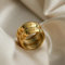 YIJOY Vergoldeter, Glatter Edelstahlring Für Frauen, Wunderschöner 13 Mm Breiter Ehering, Breite Klobige Ringe, Schmuck