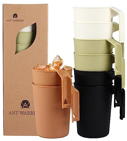 Ant Warvior Gobelets plastique 8 pièces, Tasse a café 350 ml, Gobelet réutilisable, passe au lave-vaisselle, sans BPA, Enfant tasse pour pique-nique, camping