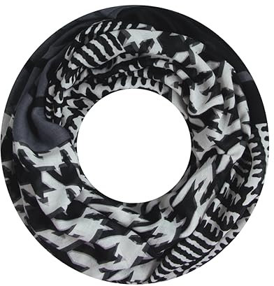 Majea Damen Loop Schal Schlauchschal Halstuch (880025) (schwarz 12)