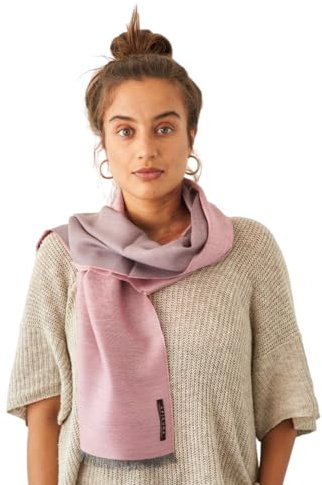 Apikuna® Doubleface Schal aus 70% Baby Alpaka & 30% Seide (200x45cm, Pastellrosa) – Elegantes Damen-Tuch, seidig glänzend, weich und leicht für jede Jahreszeit