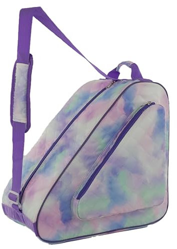 HEXIFUL Skate Bag to Carry Ice Skates, Inline Skates, Roller Skates and Quad Skates for Both Kids and Adults (Watercolor/Purple 010), HXFSKB000