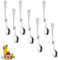7 Piezas Cuchara de Mermelada Cuchara de Latte Macchiato de Acero Inoxidable Cucharas larga con Mango Curvo para Café Miel Té