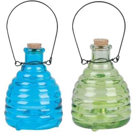 2 Pc Atrapa Avispas, Trampa Para Avispas De Cris-tal, Pequeño Tarro Colgante Para Miel, Tarro Colgante Portátil Para Atrapar Avispones,Trampa Reutilizable Para Abejas De Cris-tal, Control Eficaz