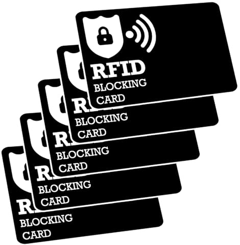 GZGRYTRC 5PCS RFID Blocking Card, Credit Card Protector, Safe Card Wallet, Force Field Max Card Protector, Anti-Theft Blocker for Entire Wallet Protection