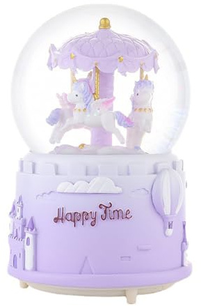 Globo de nieve musical para niñas, bola de cristal, caja de música giratoria con luz LED colorida, melodía, regalo musical, regalo de Navidad, Año Nuevo, regalo de cumpleaños para decoración de