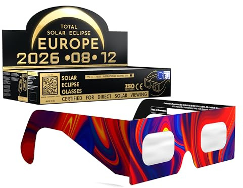 Absolute Eclipse Goo Solar Eclipse Glasses Bulk Wholesale – ISO 12312-2 testade och CE-certifierade – EU-tillverkare – 100-PACK grossistpaket – 2026 Eclipse Europe